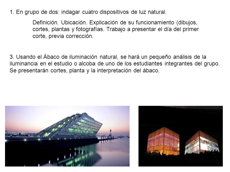 1. En grupo de dos: indagar cuatro dispositivos de luz natural.