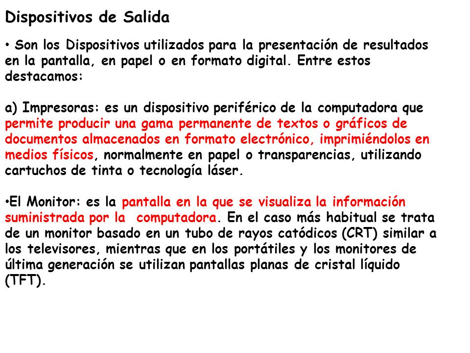 Dispositivos de Salida