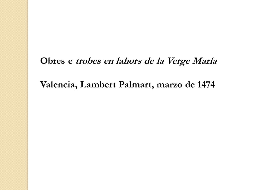 Obres e trobes en lahors de la Verge María