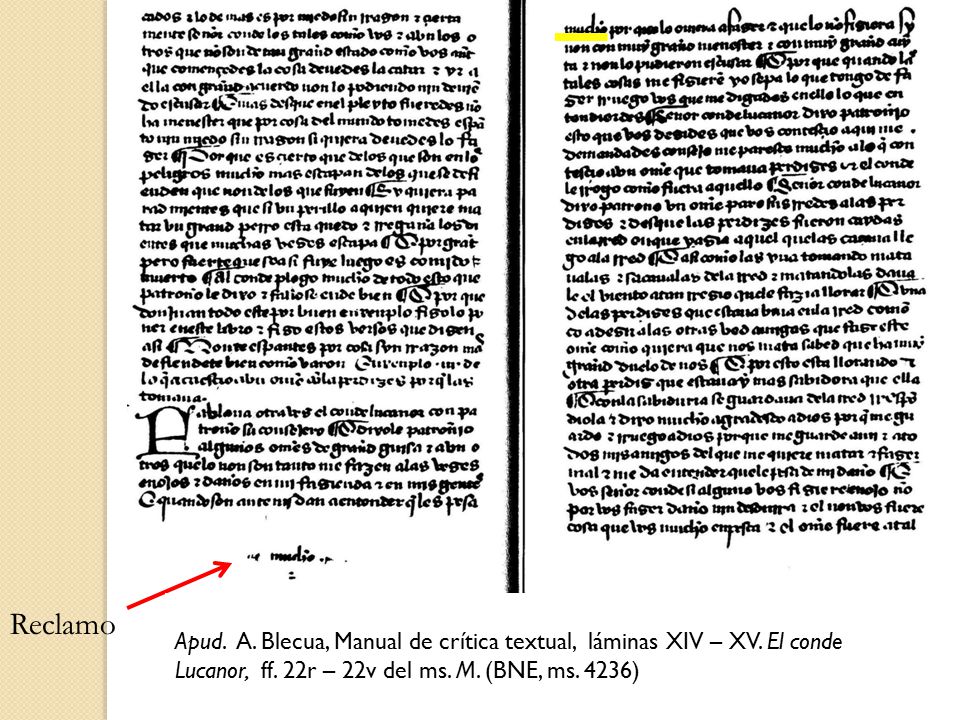 Apud. A. Blecua, Manual de crítica textual, láminas XIV – XV