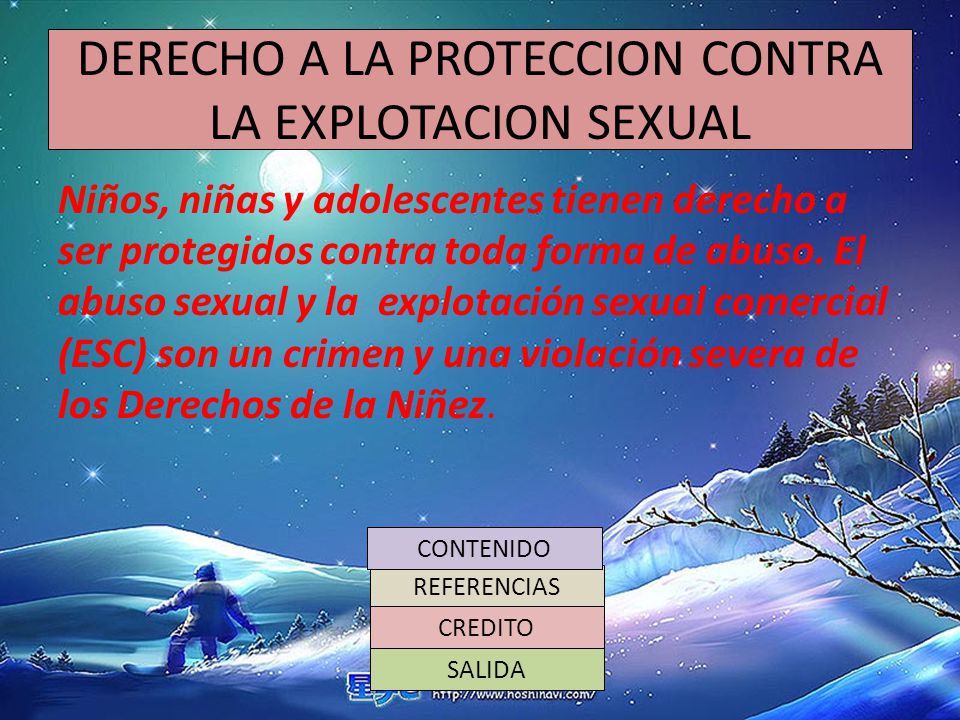 DERECHO A LA PROTECCION CONTRA LA EXPLOTACION SEXUAL