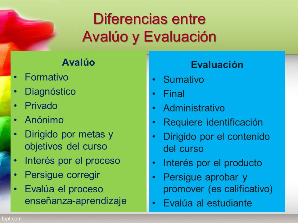 Diferencias entre Avalúo y Evaluación