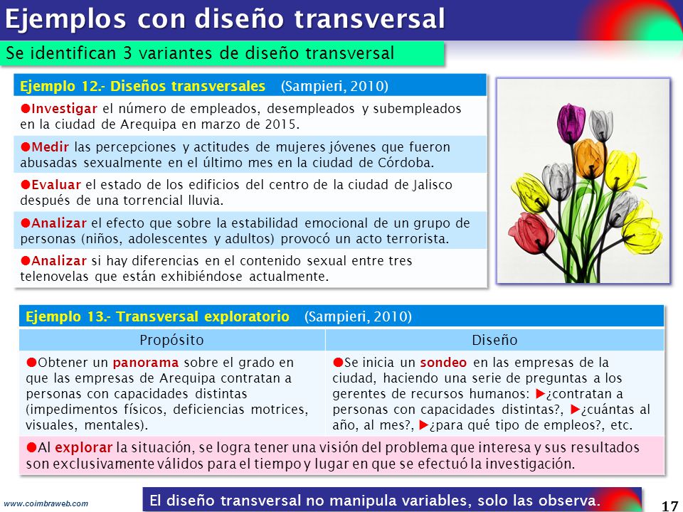 Ejemplos con diseño transversal