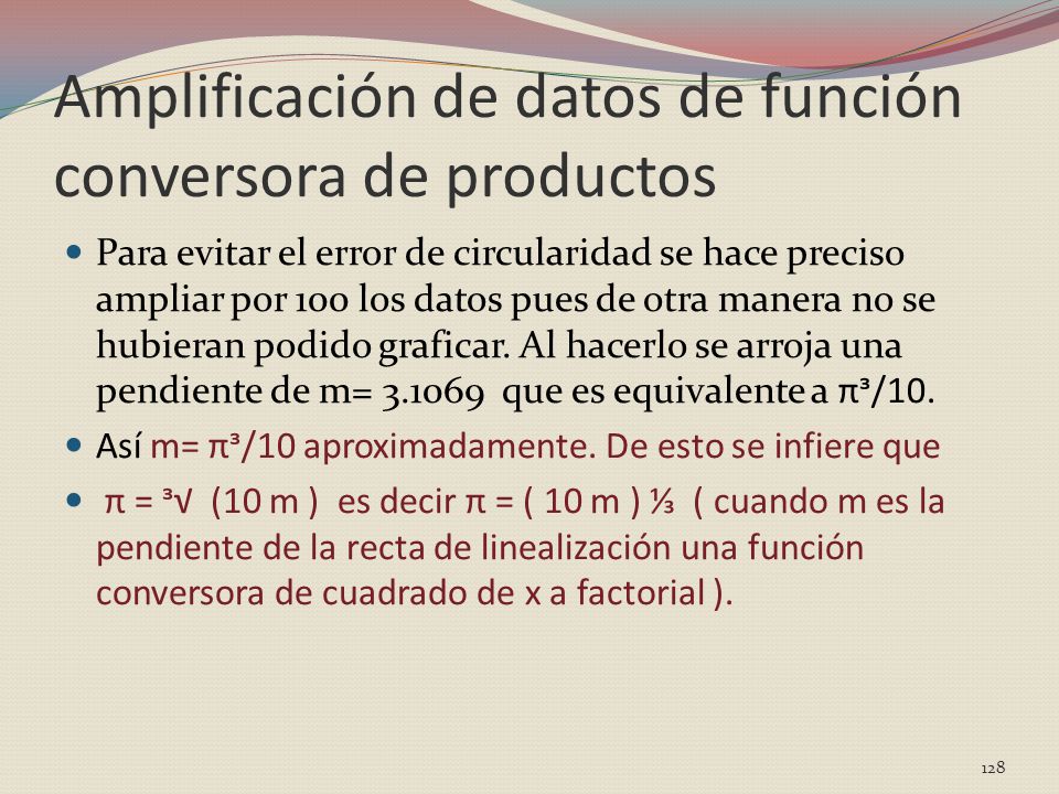 Amplificación de datos de función conversora de productos