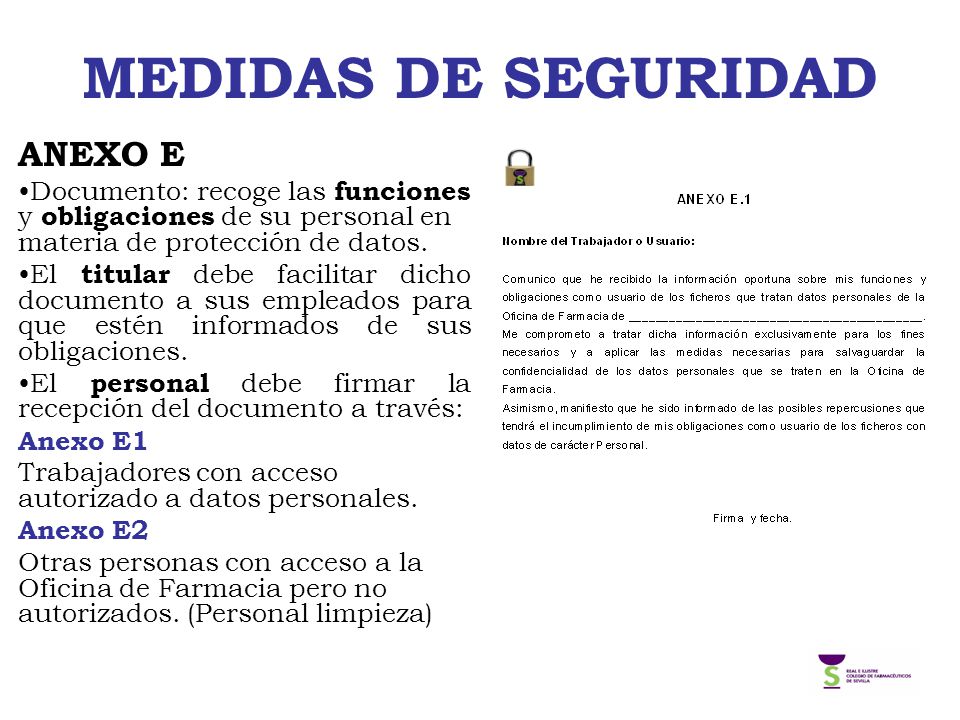 MEDIDAS DE SEGURIDAD ANEXO E