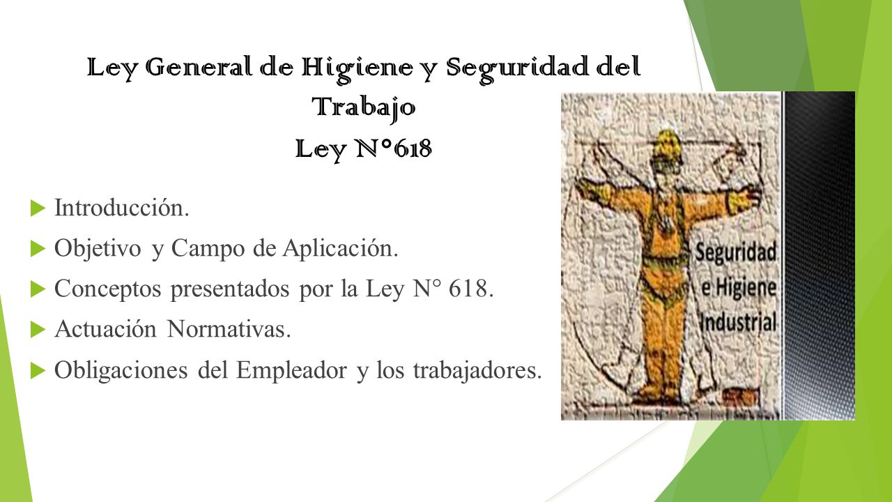 Ley General de Higiene y Seguridad del Trabajo Ley N°618