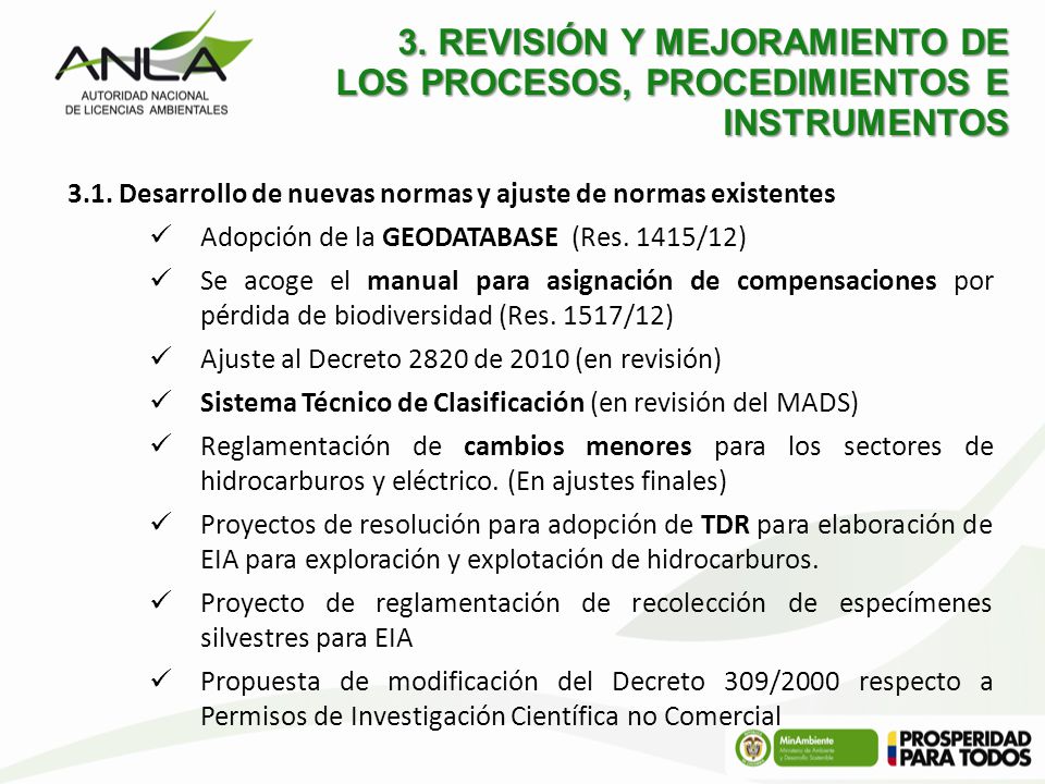 3. REVISIÓN Y MEJORAMIENTO DE LOS PROCESOS, PROCEDIMIENTOS E INSTRUMENTOS