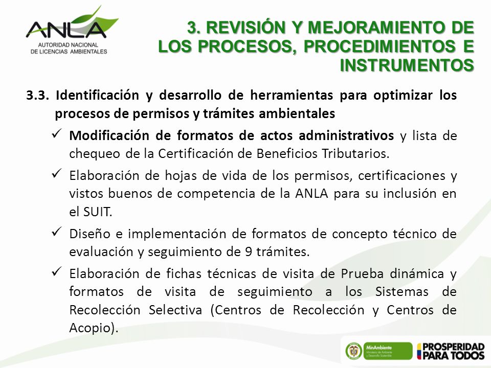 3. REVISIÓN Y MEJORAMIENTO DE LOS PROCESOS, PROCEDIMIENTOS E INSTRUMENTOS