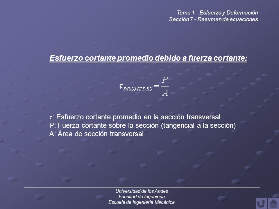 Esfuerzo cortante promedio debido a fuerza cortante: