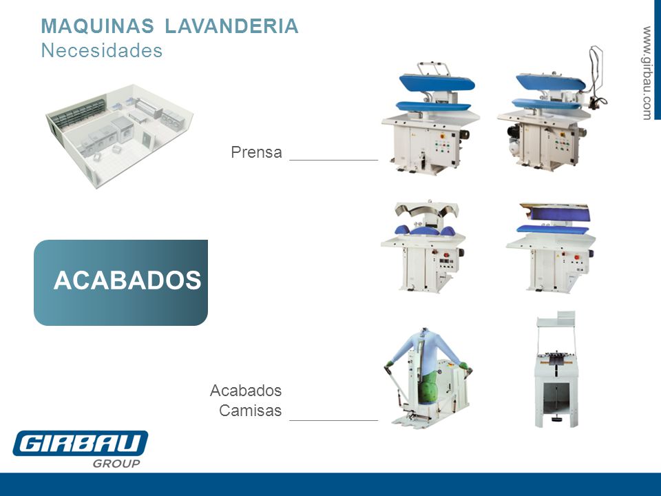MAQUINAS LAVANDERIA Necesidades Prensa ACABADOS Acabados Camisas