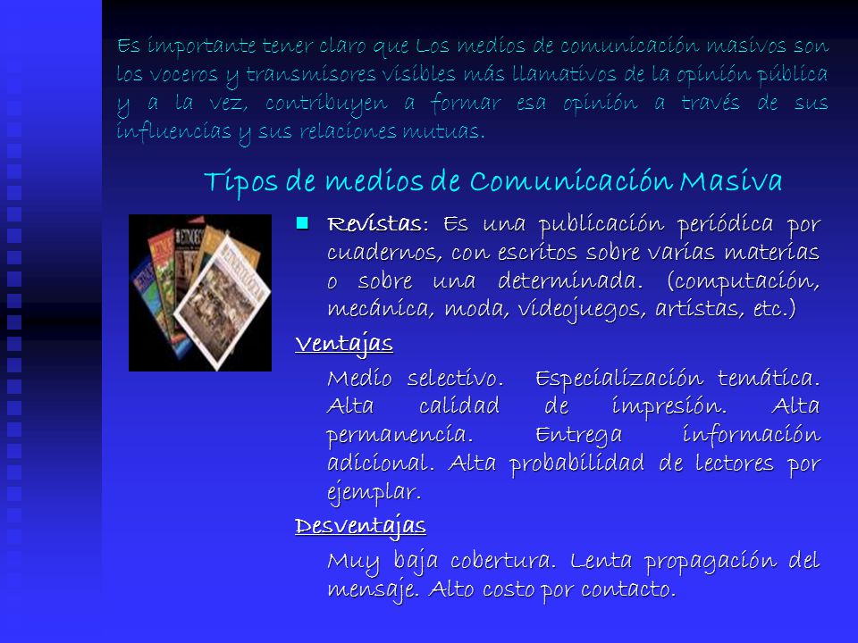 Tipos de medios de Comunicación Masiva