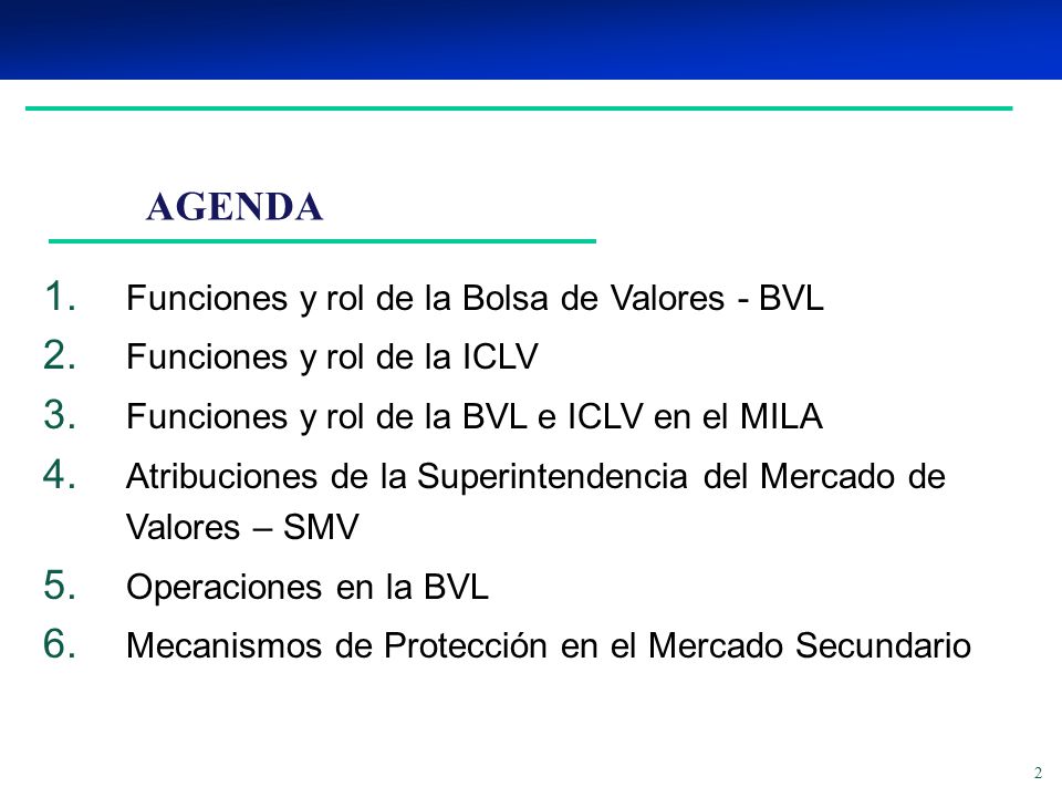 FUNCIONES DE BOLSA E ICLV OPERACIONES EN LA BVL Y - ppt descargar