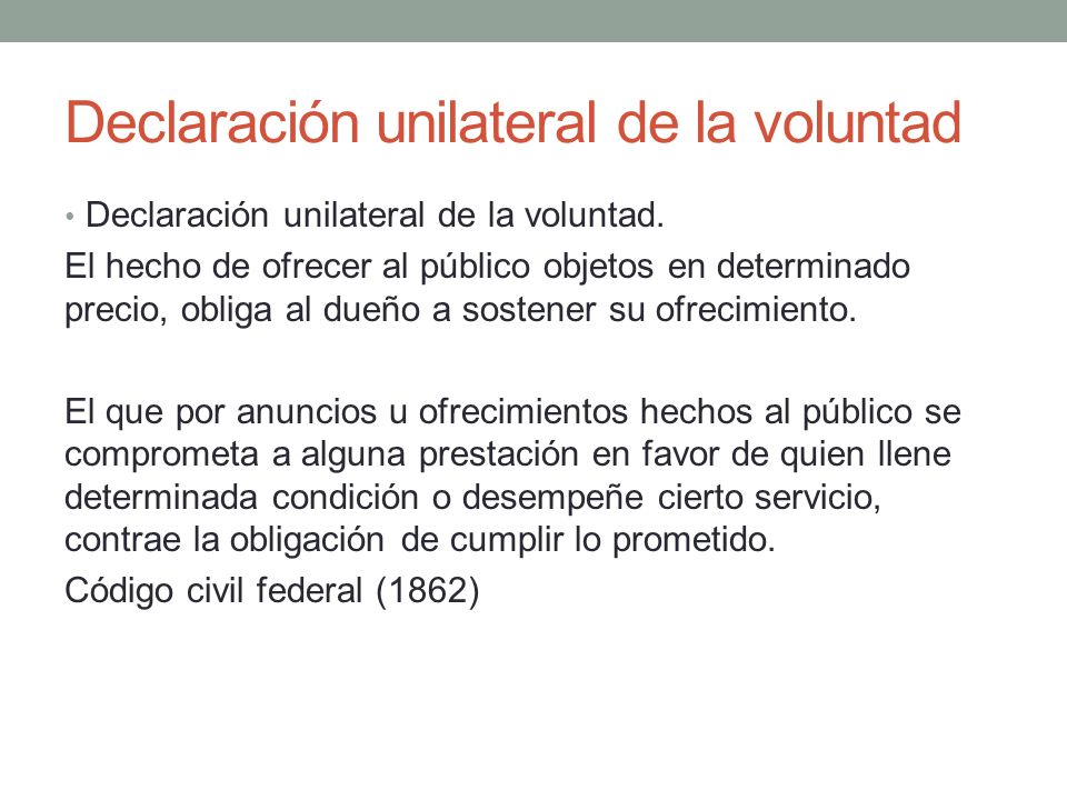 Declaración unilateral de la voluntad