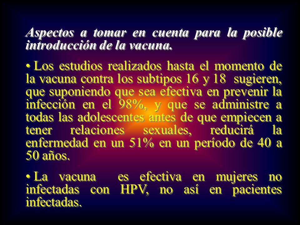 Aspectos a tomar en cuenta para la posible introducción de la vacuna.