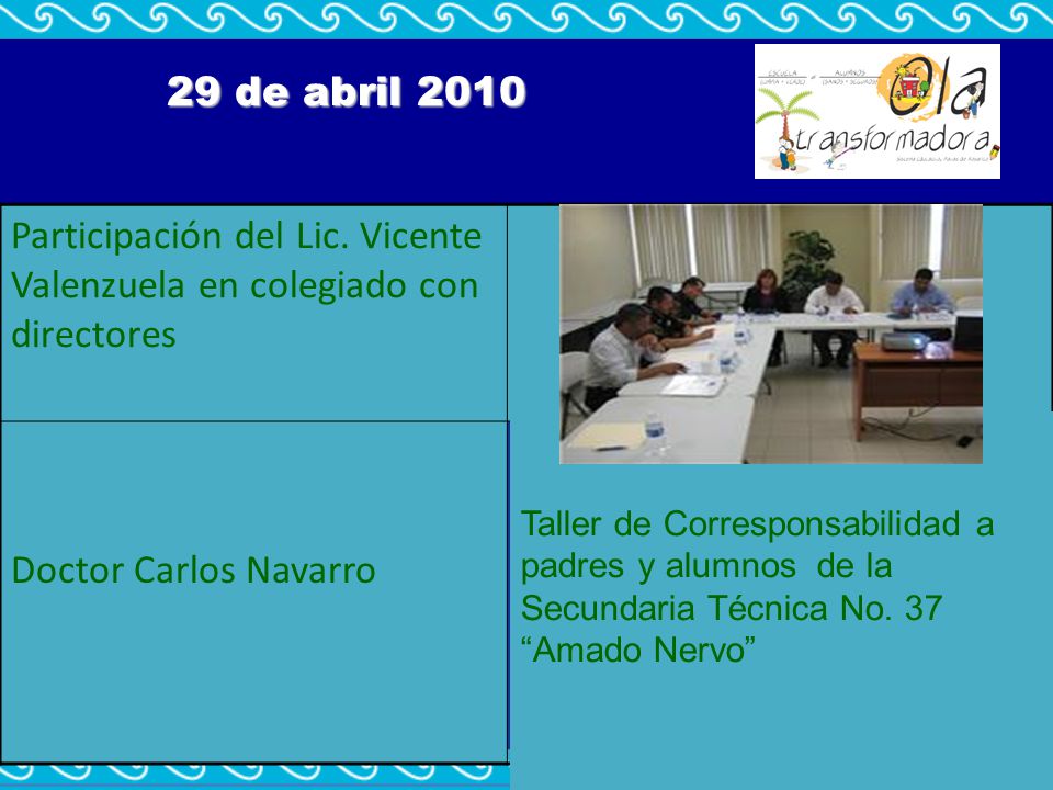 Participación del Lic. Vicente Valenzuela en colegiado con directores
