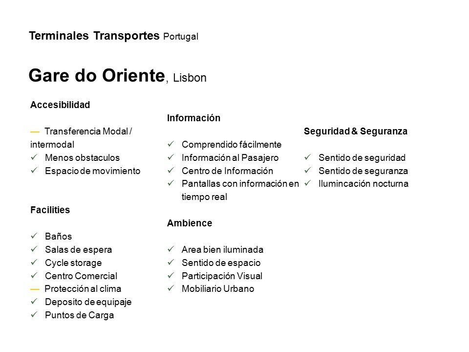 Gare do Oriente, Lisbon Terminales Transportes Portugal Accesibilidad