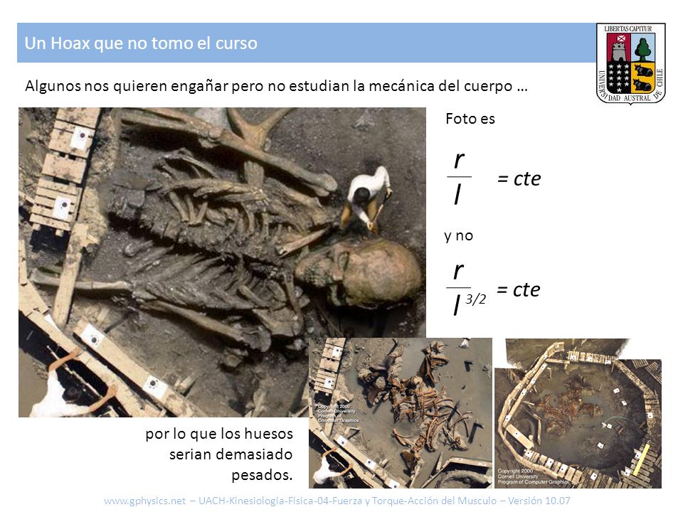r l r l = cte = cte 3/2 Un Hoax que no tomo el curso