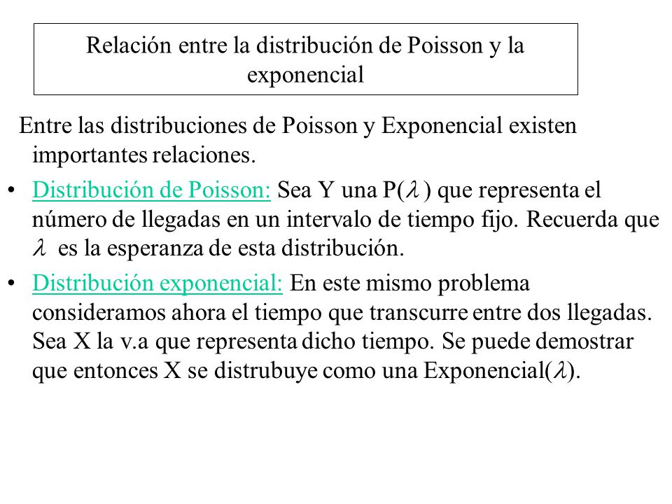 Relación entre la distribución de Poisson y la exponencial