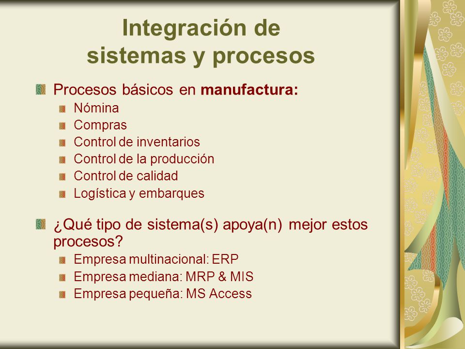 Integración de sistemas y procesos