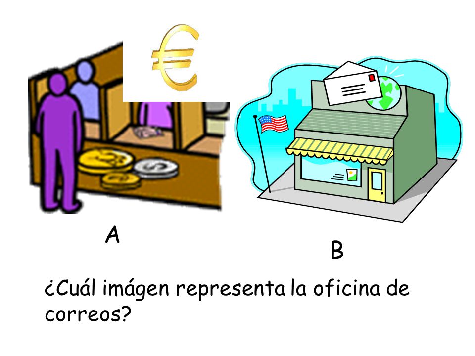 A B ¿Cuál imágen representa la oficina de correos