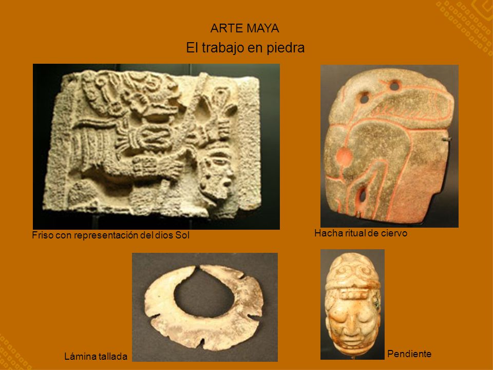 El trabajo en piedra ARTE MAYA Hacha ritual de ciervo