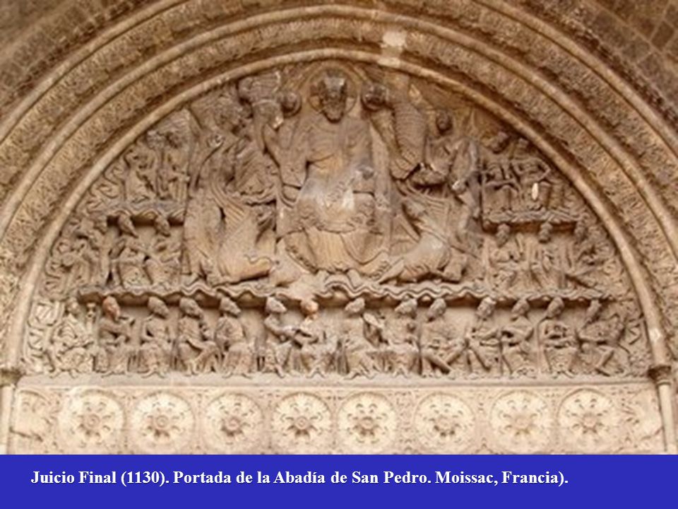 Juicio Final (1130). Portada de la Abadía de San Pedro