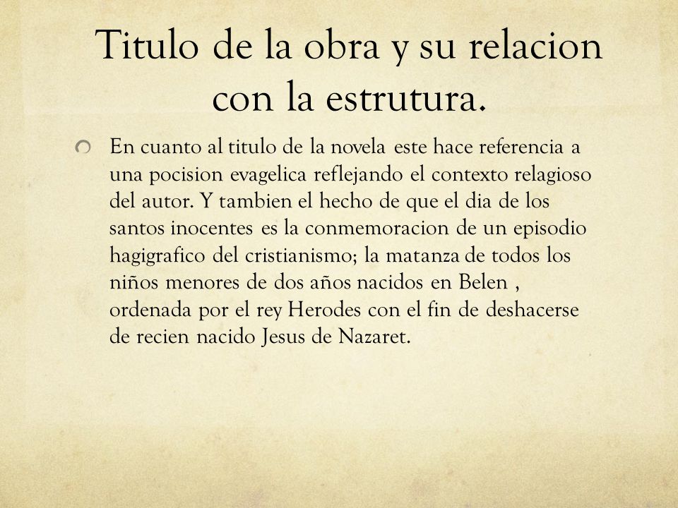 Titulo de la obra y su relacion con la estrutura.