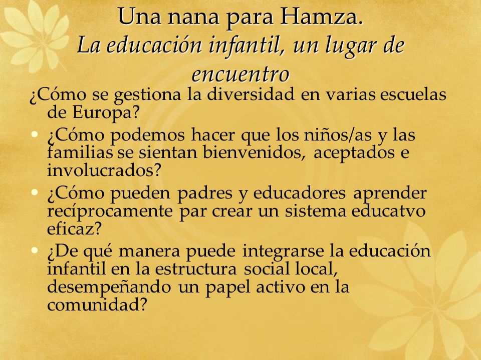 Una nana para Hamza. La educación infantil, un lugar de encuentro