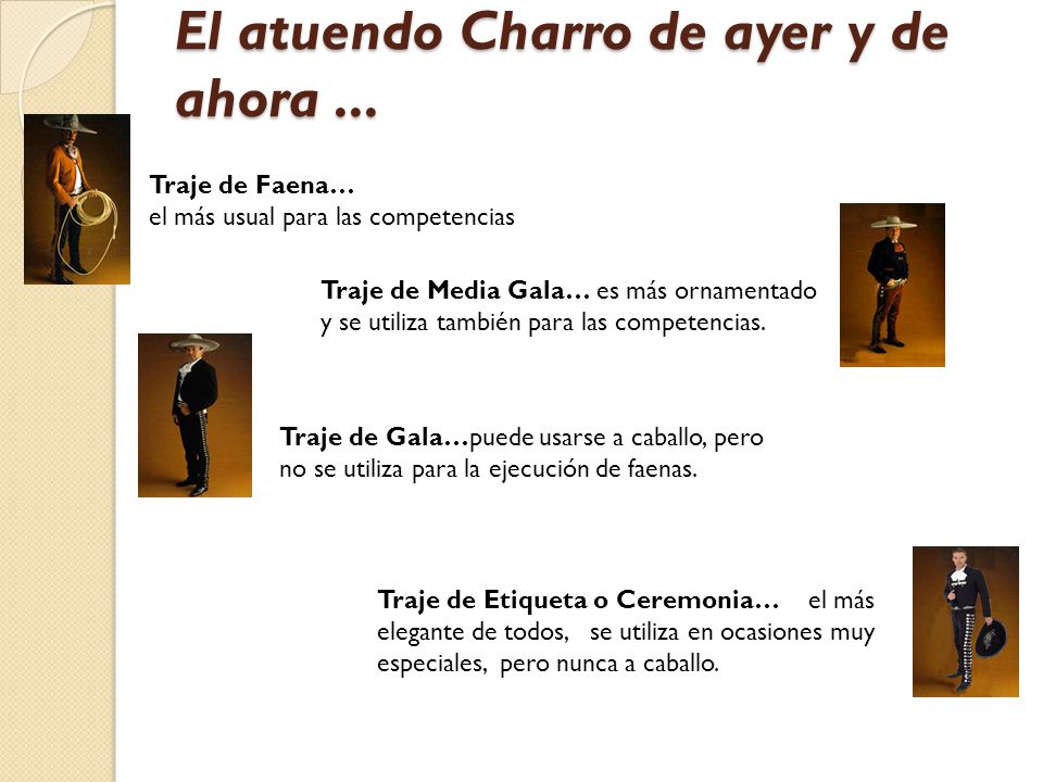 El atuendo Charro de ayer y de ahora ...