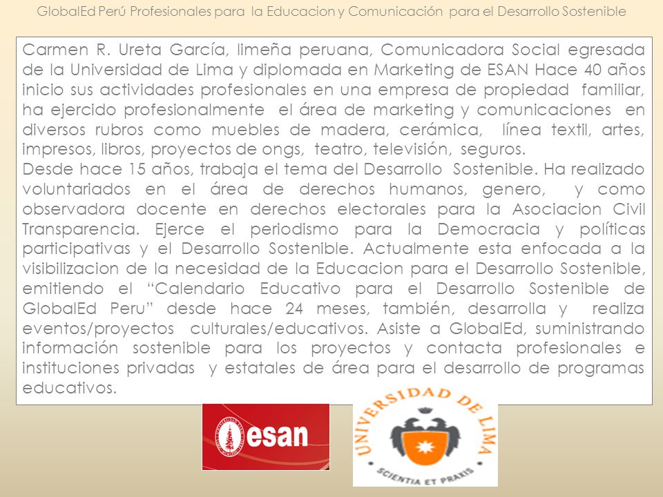 GlobalEd Perú Profesionales para la Educacion y Comunicación para el Desarrollo Sostenible