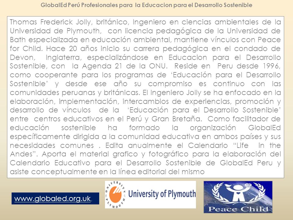 GlobalEd Perú Profesionales para la Educacion para el Desarrollo Sostenible