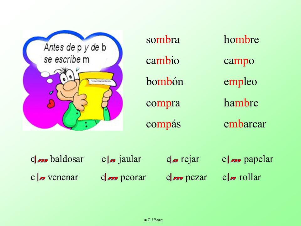 m m n n m m n n sombra hombre cambio campo bombón empleo compra hambre