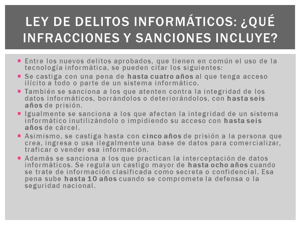 Ley de Delitos Informáticos: ¿qué infracciones y sanciones incluye