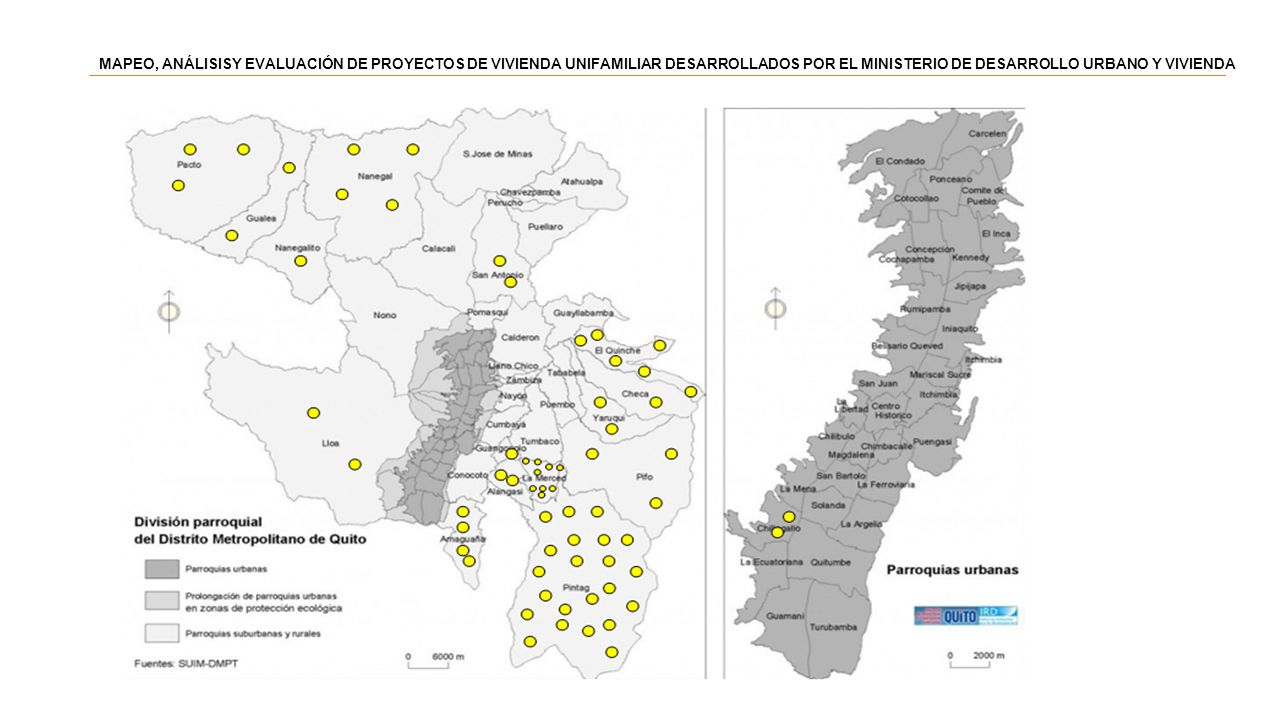 MAPEO, ANÁLISISY EVALUACIÓN DE PROYECTOS DE VIVIENDA UNIFAMILIAR DESARROLLADOS POR EL MINISTERIO DE DESARROLLO URBANO Y VIVIENDA