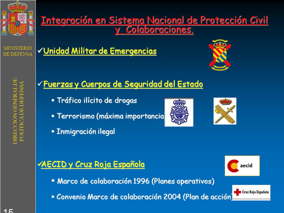 Integración en Sistema Nacional de Protección Civil y Colaboraciones.