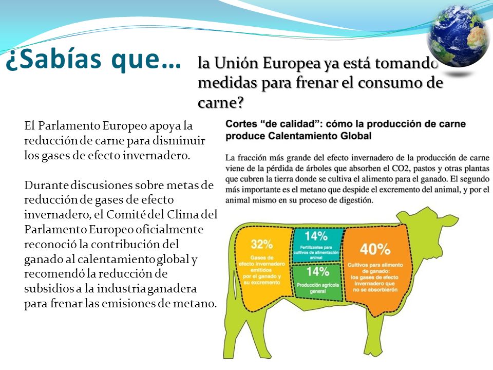 ¿Sabías que… la Unión Europea ya está tomando medidas para frenar el consumo de carne