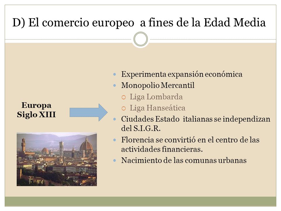 D) El comercio europeo a fines de la Edad Media