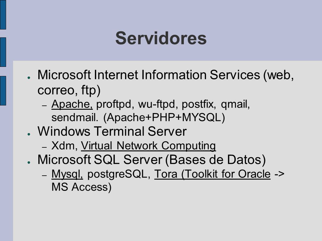 Servidores Microsoft Internet Information Services (web, correo, ftp)