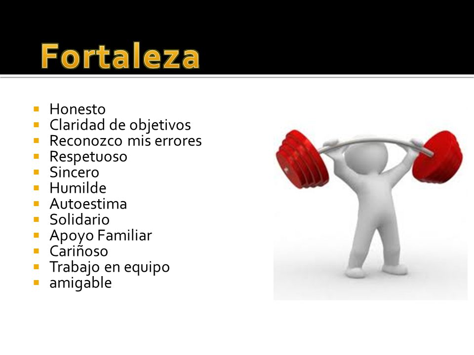 Fortaleza Honesto Claridad de objetivos Reconozco mis errores