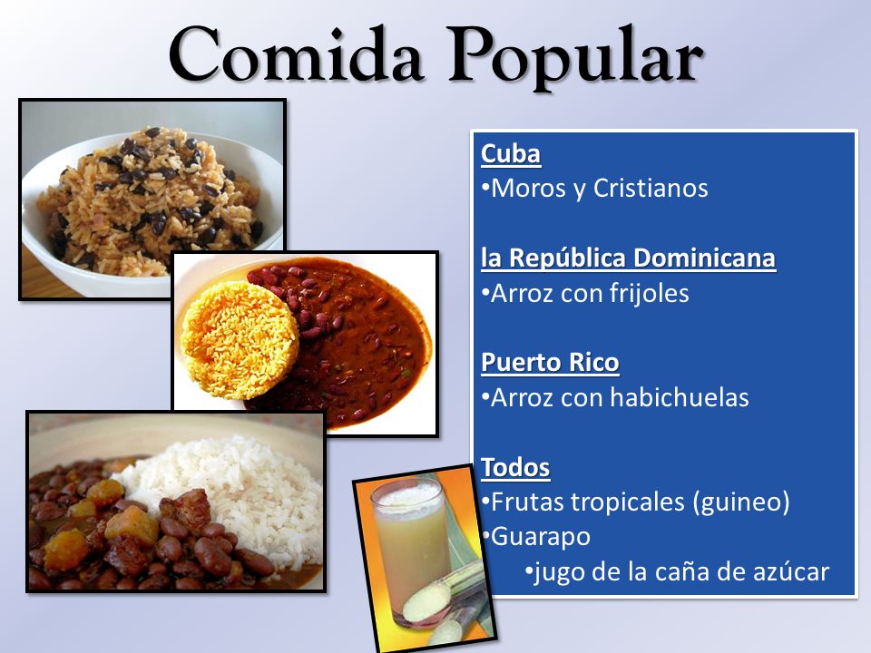 Comida Popular Cuba Moros y Cristianos la República Dominicana