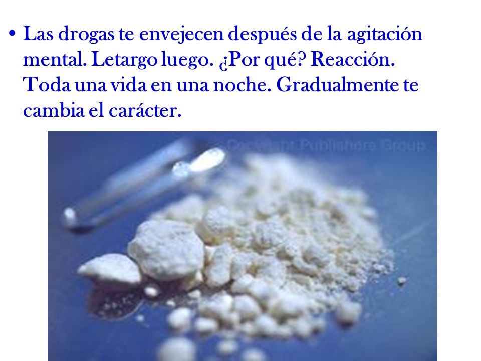 Las drogas te envejecen después de la agitación mental. Letargo luego