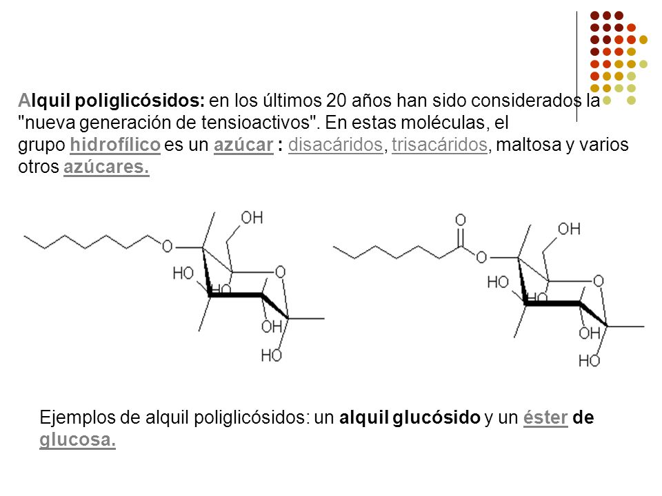 Alquil poliglicósidos: en los últimos 20 años han sido considerados la