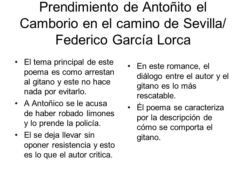 Prendimiento de Antoñito el Camborio en el camino de Sevilla/ Federico García Lorca
