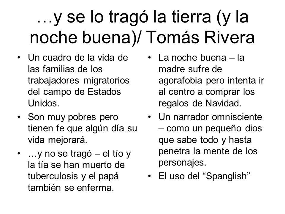 …y se lo tragó la tierra (y la noche buena)/ Tomás Rivera
