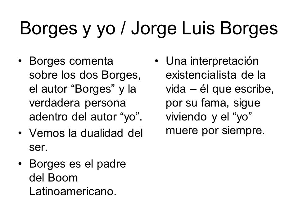 Borges y yo / Jorge Luis Borges