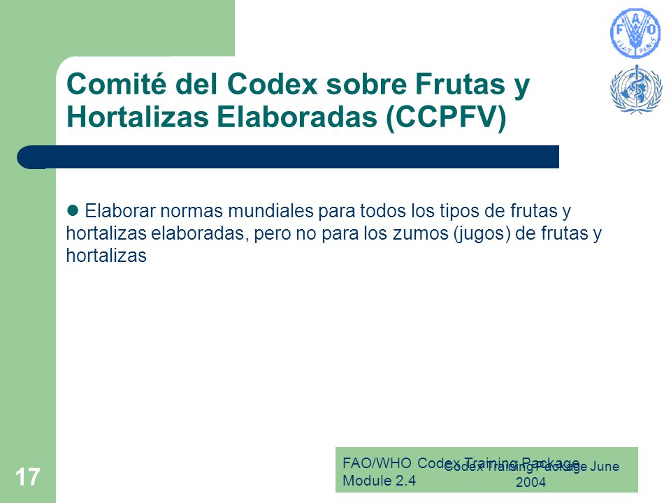Comité del Codex sobre Frutas y Hortalizas Elaboradas (CCPFV)