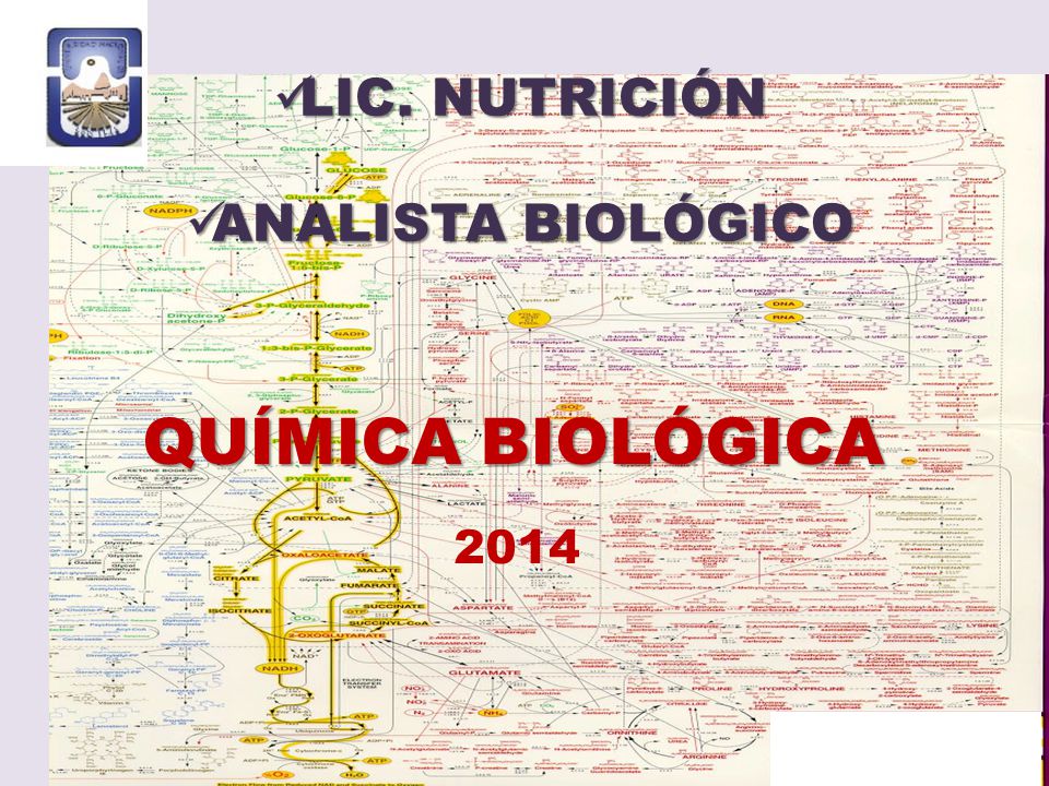 LIC. NUTRICIÓN ANALISTA BIOLÓGICO QUÍMICA BIOLÓGICA 2014
