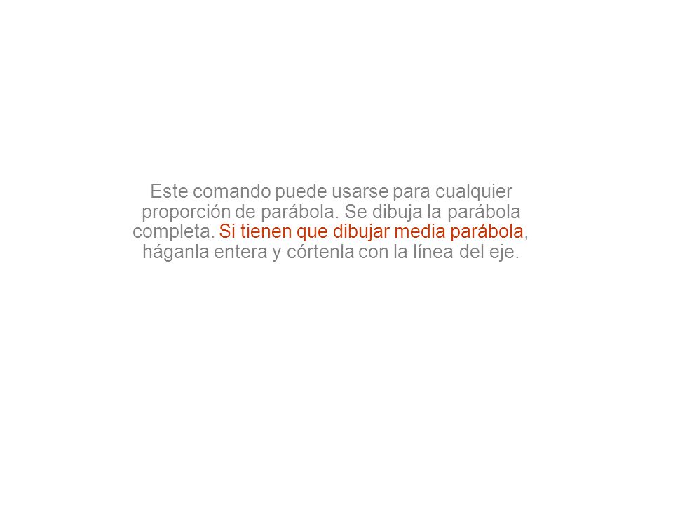 Este comando puede usarse para cualquier proporción de parábola