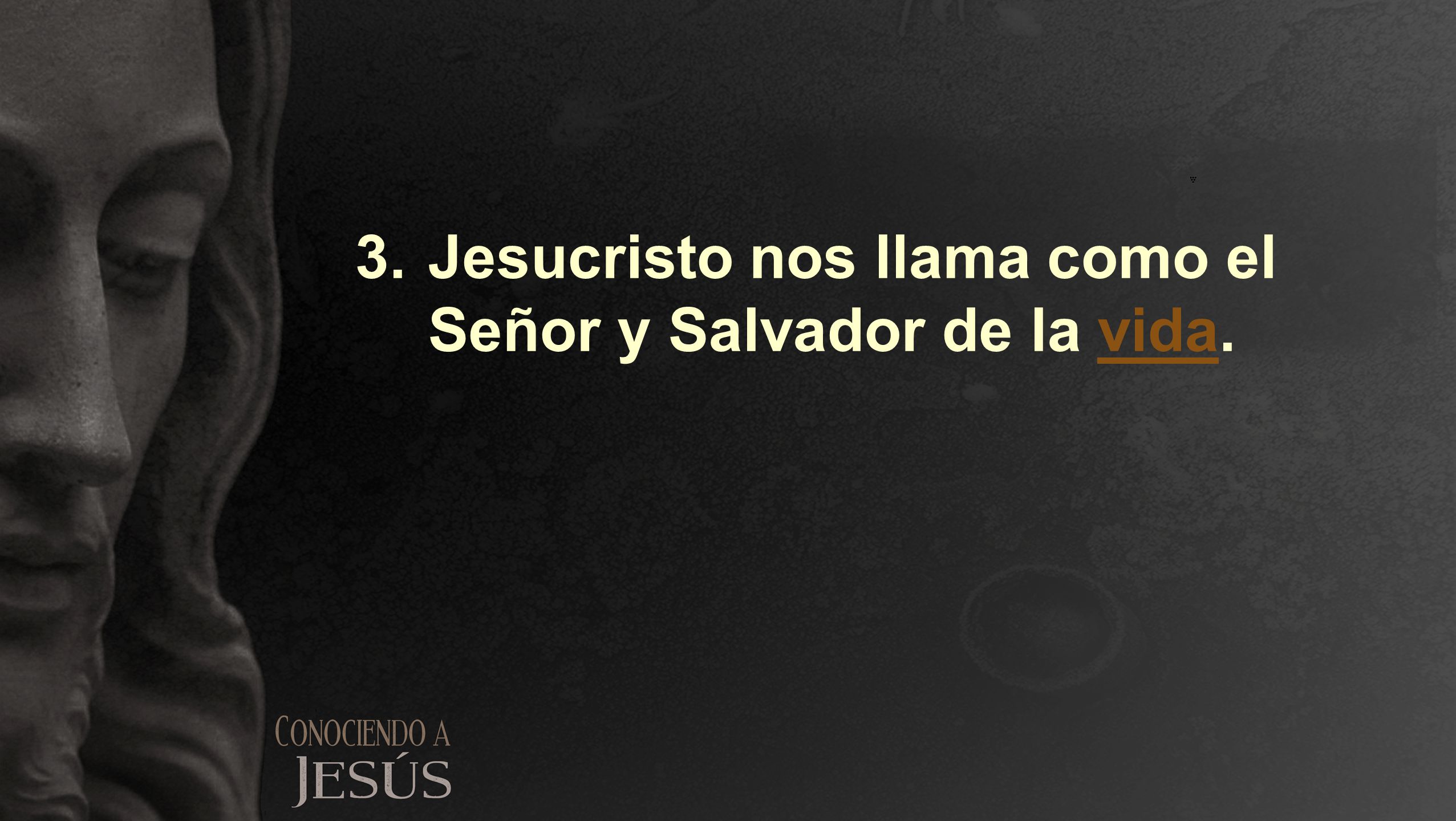 3. Jesucristo nos llama como el Señor y Salvador de la vida.