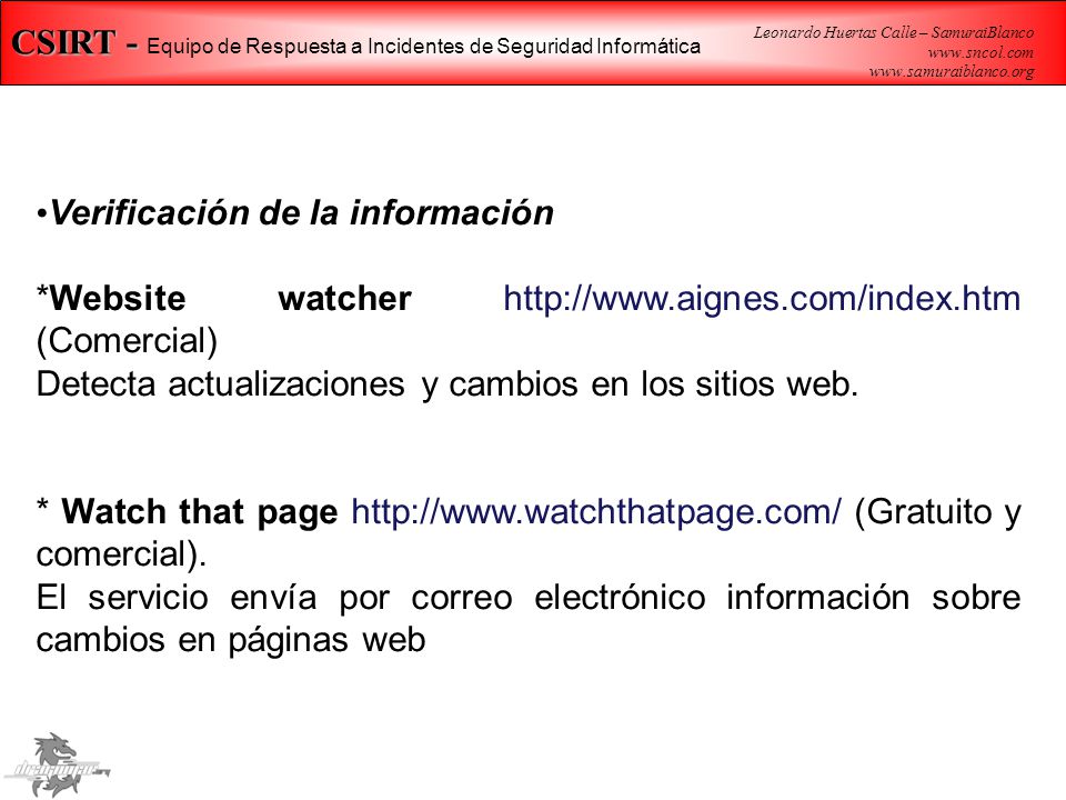CSIRT - Equipo de Respuesta a Incidentes de Seguridad Informática